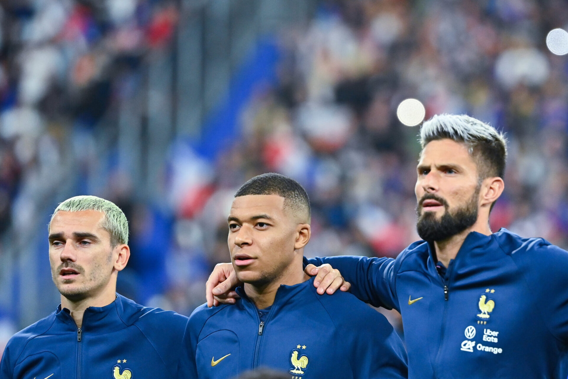 Griezmann, Mbapp&eacute; et Giroud chassent les records avec le maillot bleu. (Icon Sport) 