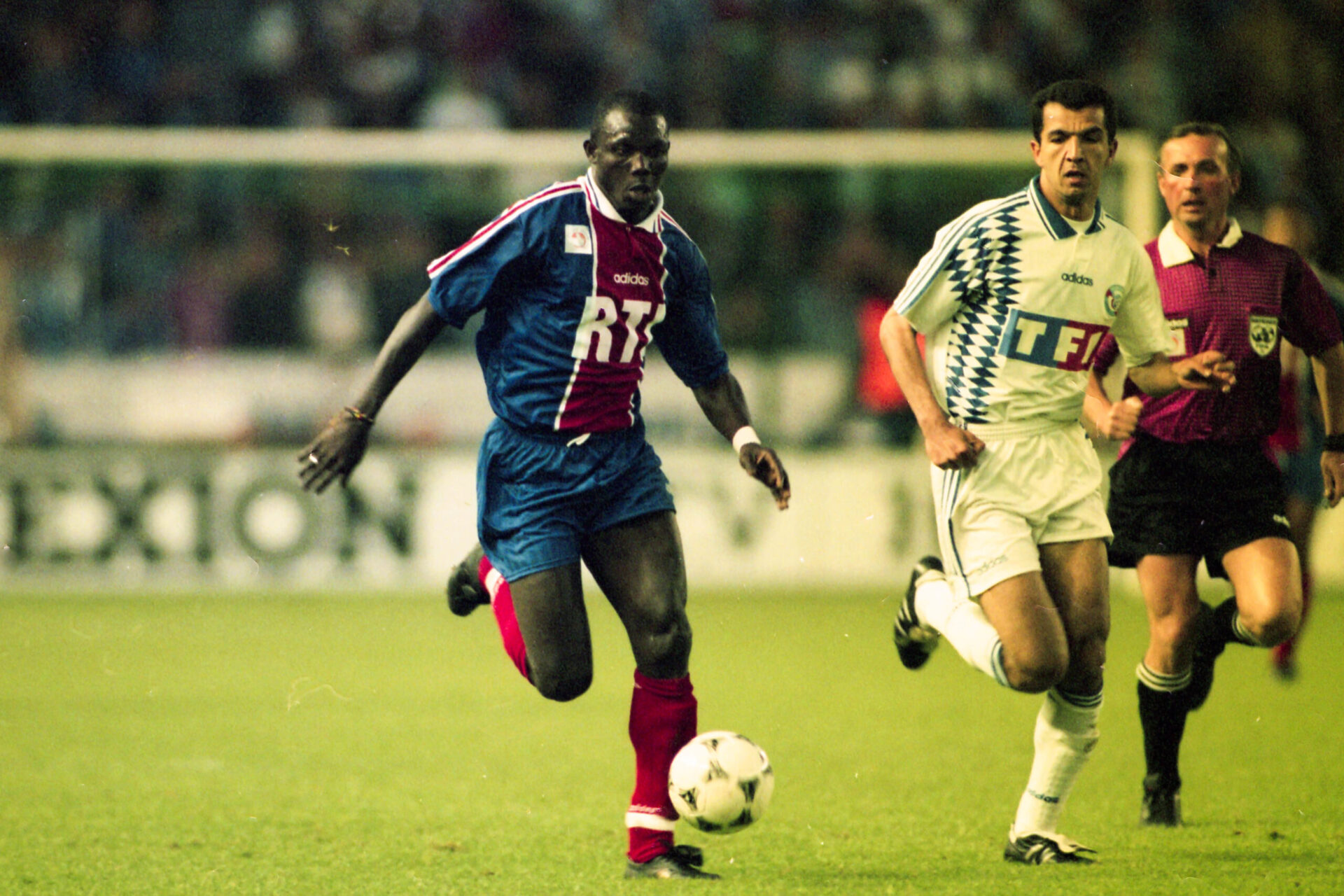 George Weah dispute l'un de ses derniers matchs au PSG le 13 mai 1995 lors de la finale de la Coupe de France (Icon Sport )