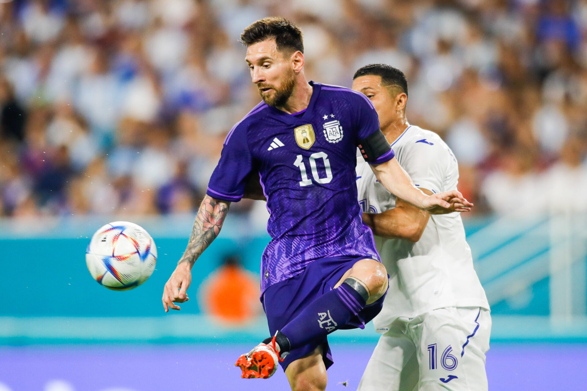 Leo Messi, sous les couleurs de l'Argentine face au Honduras. (Icon Sport)