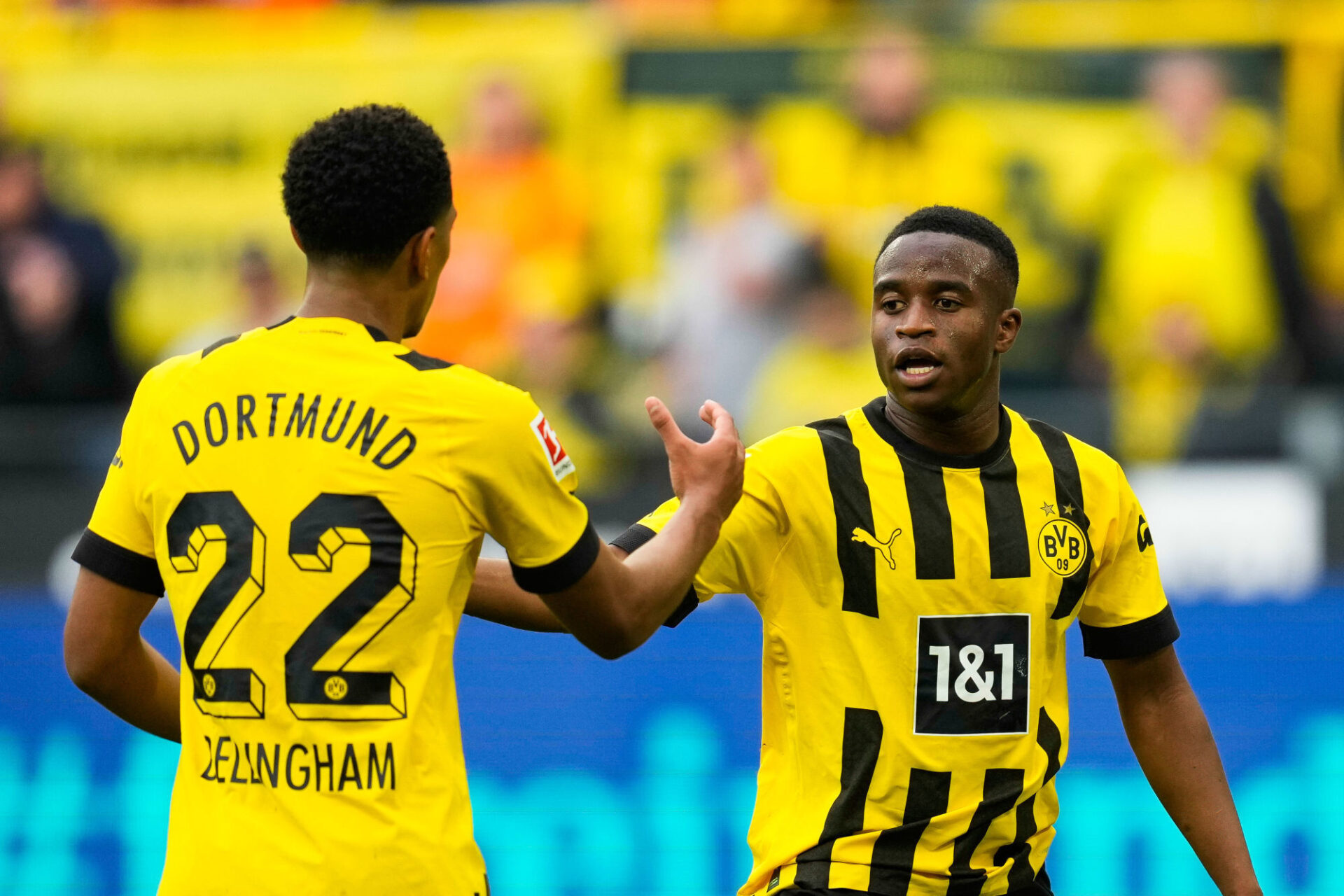 Youssoufa Moukoko, comme Jude Bellingham, est tr&egrave;s courtis&eacute; sur le Mercato. (Icon Sport)