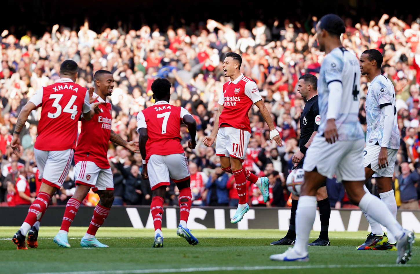 Avec un but et une passes d&eacute;cisive, Gabriel Martinelli a &eacute;t&eacute; l'homme de la premi&egrave;re mi-temps pour Arsenal. (Icon Sport)