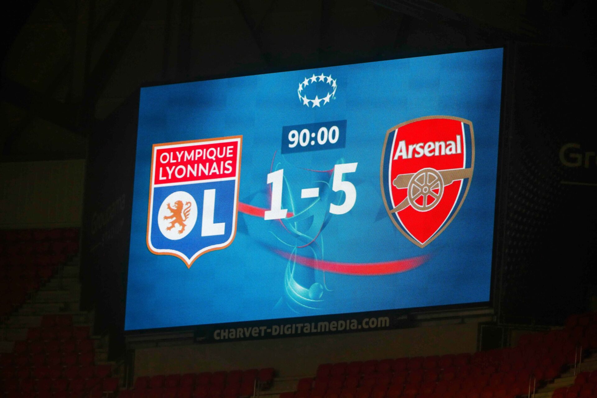 L'OL féminin s'est incliné sur le score sans appel de 5 buts à 1 contre Arsenal en Ligue des champions (Icon Sport) L'OL féminin s'est incliné sur le score sans appel de 5 buts à 1 contre Arsenal en Ligue des champions (Icon Sport)