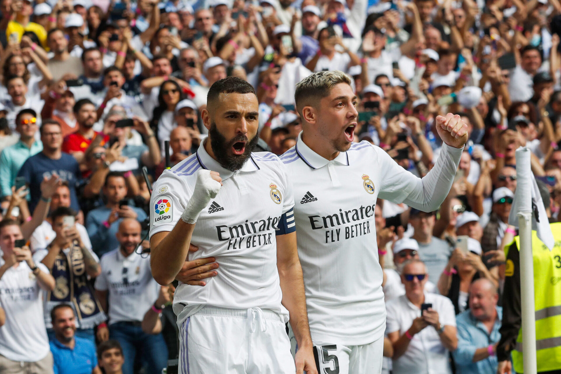 Karim Benzema et Federico Valverde, les deux buteurs du match (Icon Sport) Karim Benzema et Federico Valverde, les deux buteurs du match (Icon Sport)