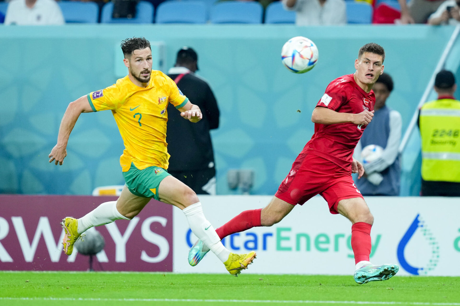 Mathew Leckie a qualifi&eacute; l'Australie gr&acirc;ce &agrave; son but face au Danemark (Icon Sport)