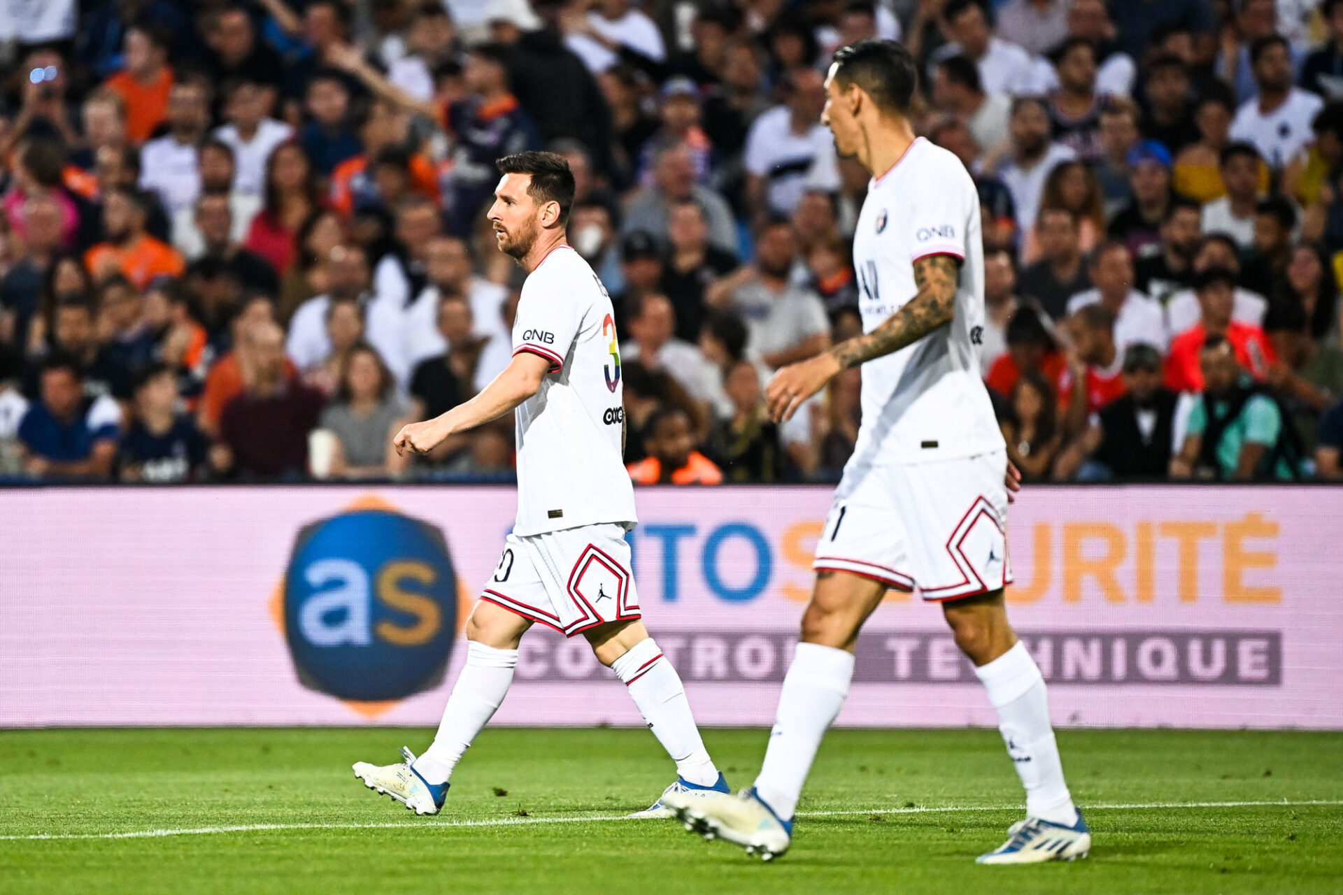 Messi et DI Maria lorsqu'ils &eacute;taient r&eacute;unis sous le maillot du PSG. (Icon Sport)
