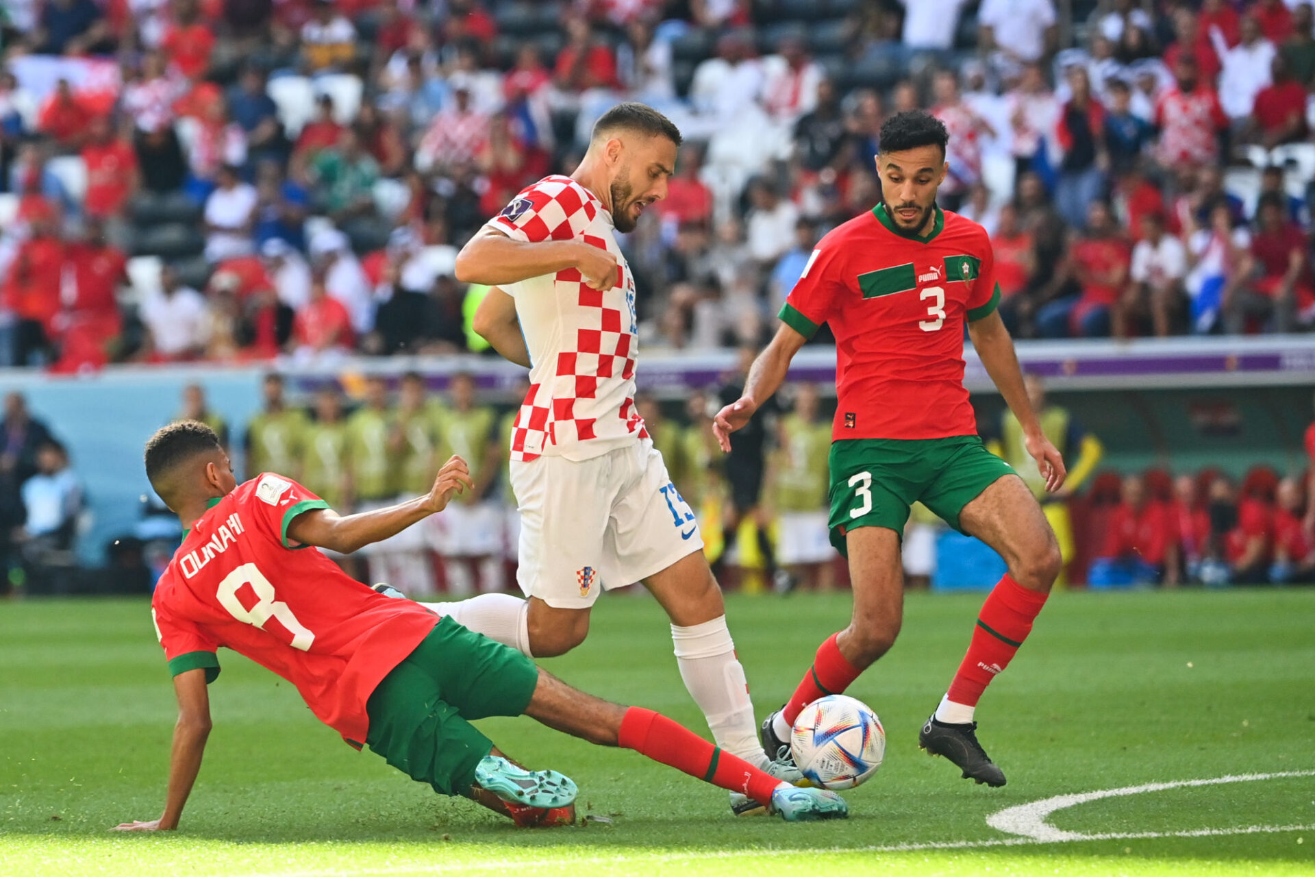 Match engagé mais sans le moindre but entre le Maroc et la Croatie (Icon Sport)