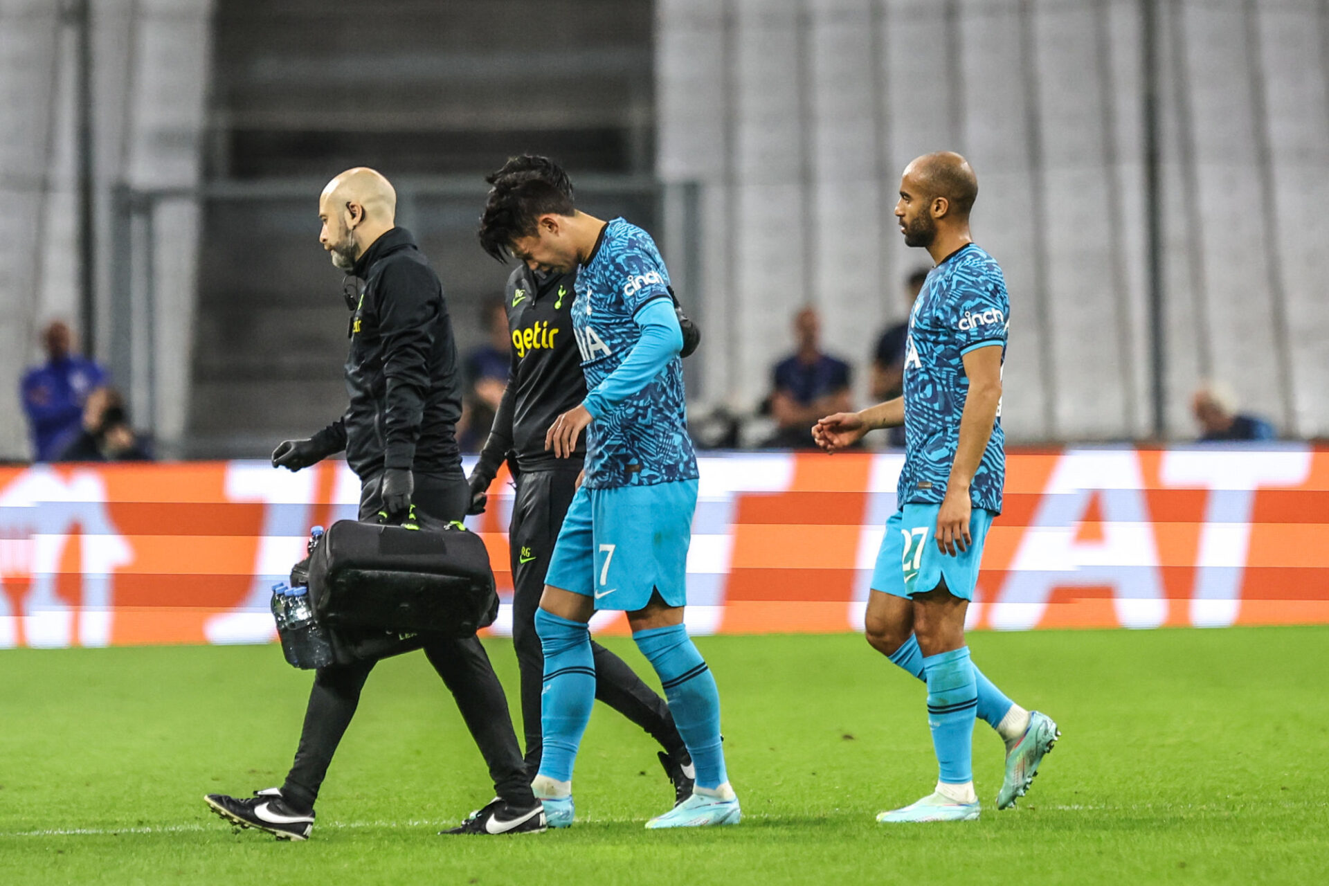 Heung Min Son, contraint de sortir contre l'OM en Ligue des champions. (Icon Sport)