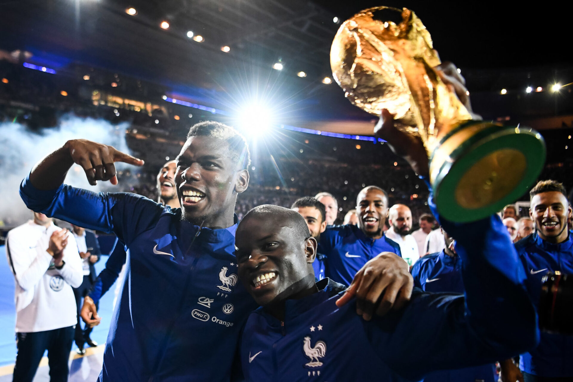 Paul Pogba et N'Golo Kant&eacute; en EdF avec la Coup du monde 2018 (Icon Sport)