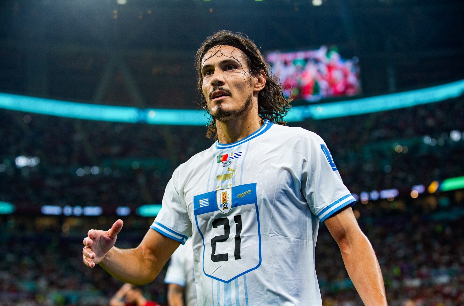 Edinson Cavani sous le maillot de l'&eacute;quipe d'Uruguay (Icon Sport)