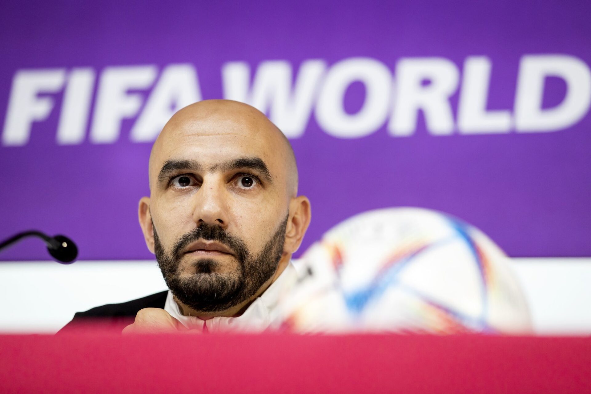 Walid Regragui a re&ccedil;u les f&eacute;licitations de Didier Deschamps. (Icon Sport) 