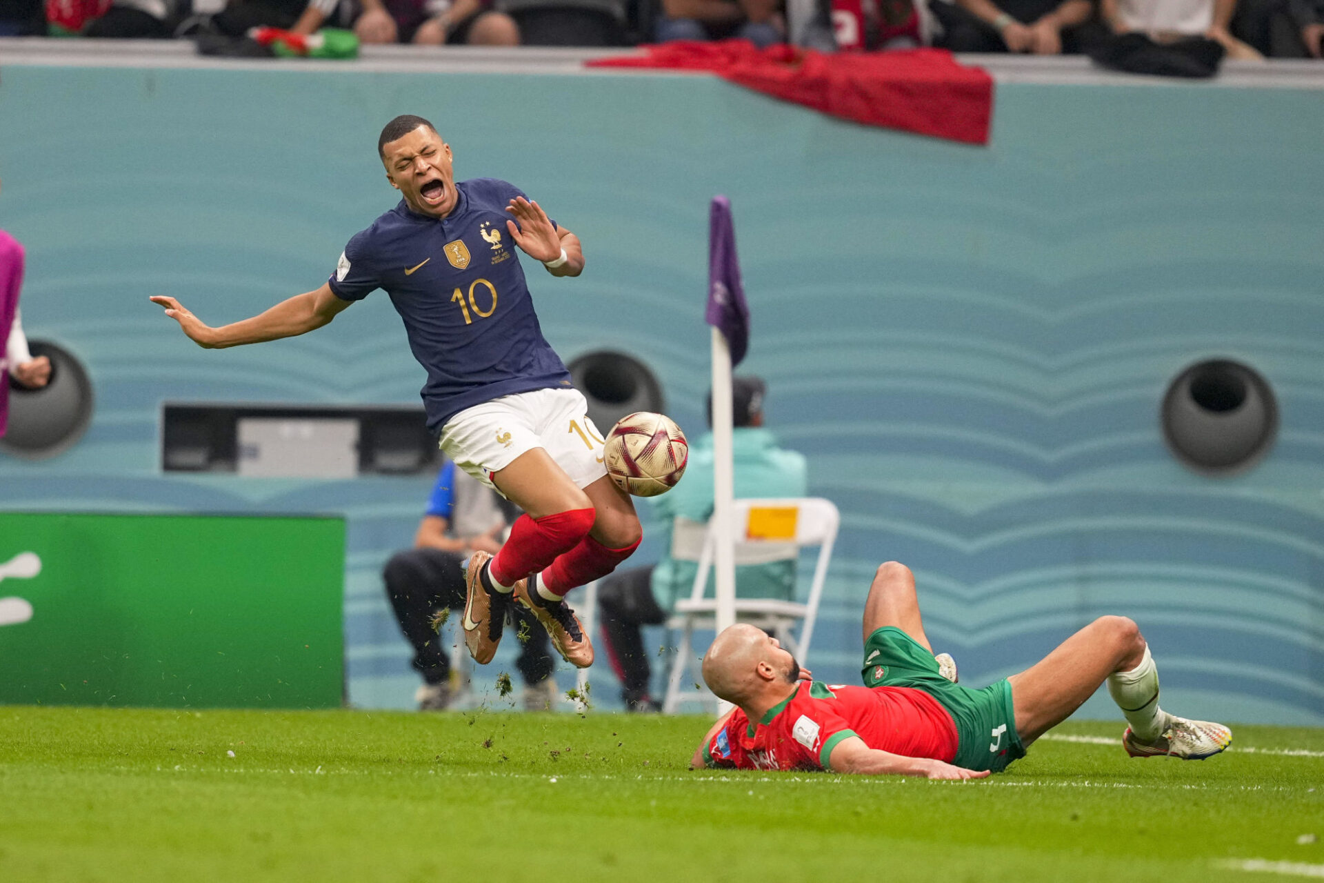 Kylian Mbapp&eacute; lors de la demi-finale de CDM face au Maroc (Icon Sport)