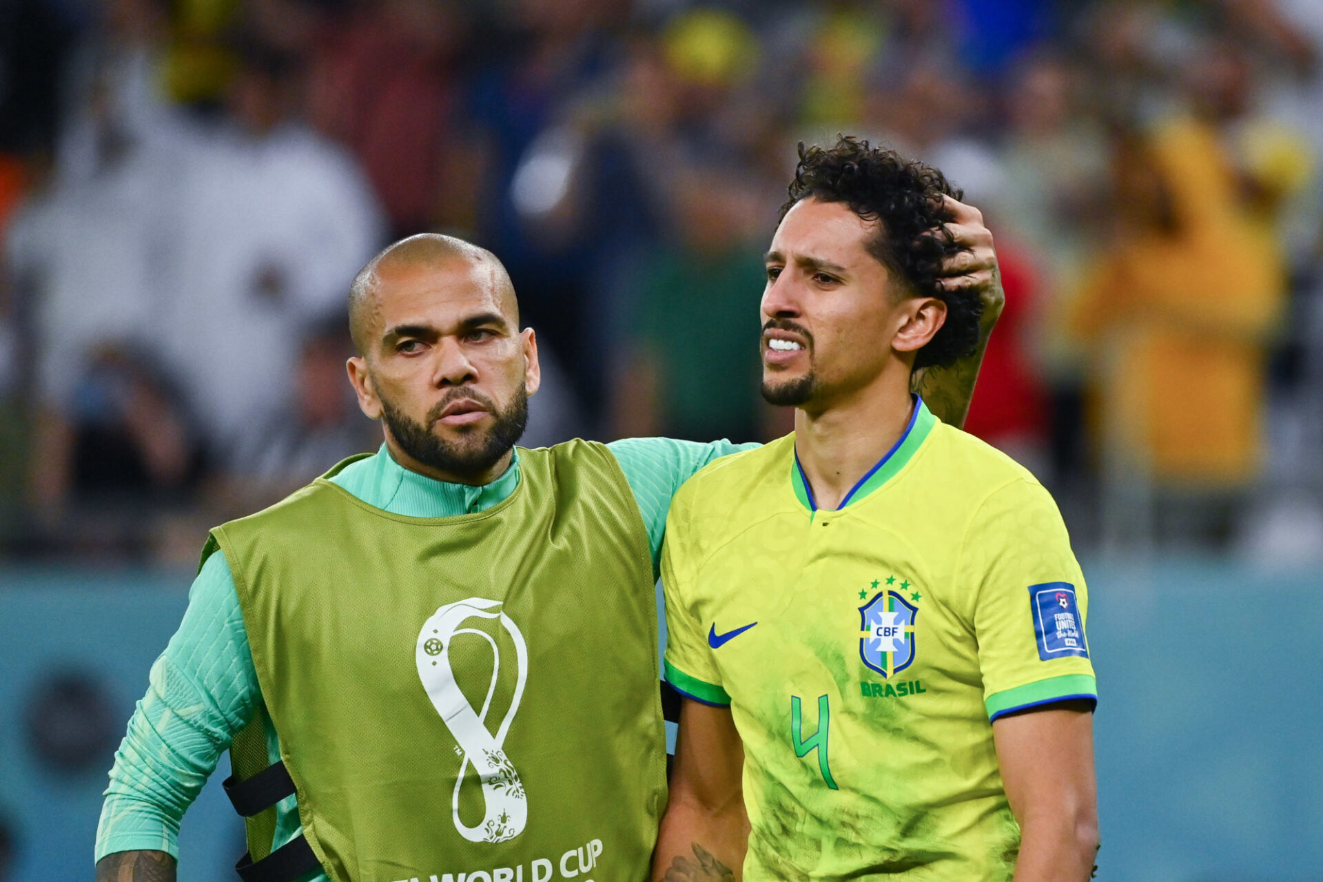 Marquinhos (&agrave; droite) ici avec Daniel Alves en &eacute;quipe du Br&eacute;sil (Icon Sport)