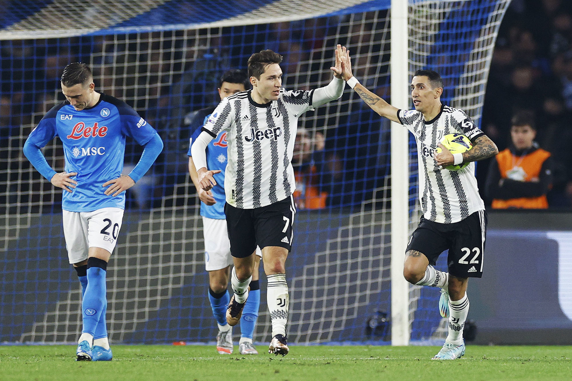 La joie d'Angel Di Maria, buteur pour la Juventus Turin face &agrave; Naples (Icon Sport)