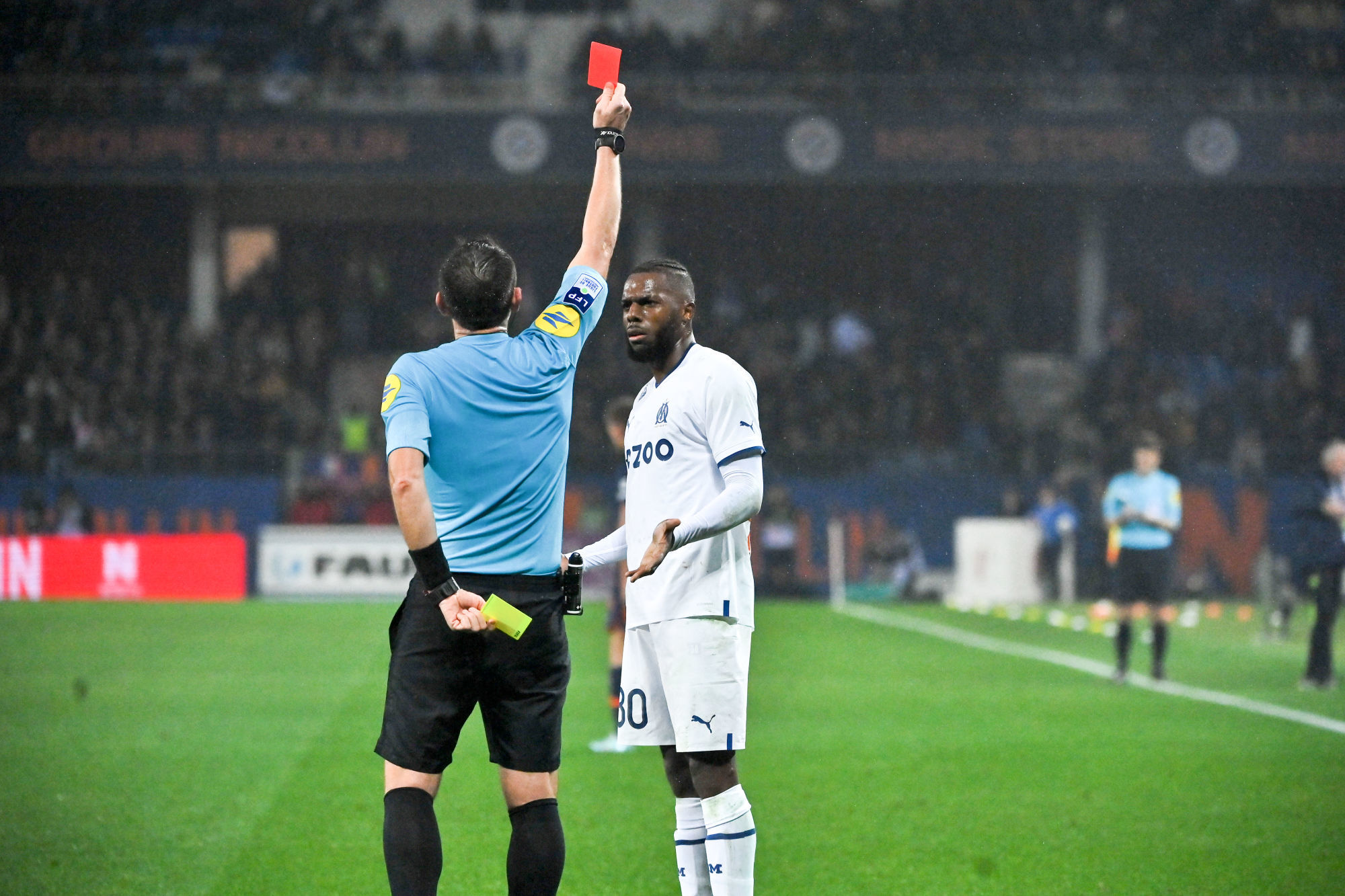 Nuno Tavares, exclu contre Montpellier. (Icon Sport) Nuno Tavares, exclu contre Montpellier. (Icon Sport)