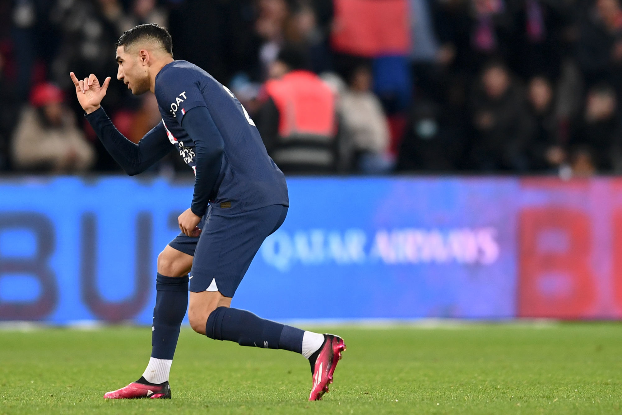 Hakimi (PSG), buteur face à Toulouse (Icon Sports)02 Achraf HAKIMI (psg) during the Ligue 1 Uber Eats match between PSG and Toulouse at Parc des Princes on February 4, 2023 in Paris, France. (Photo by Philippe Lecoeur/FEP/Icon Sport)