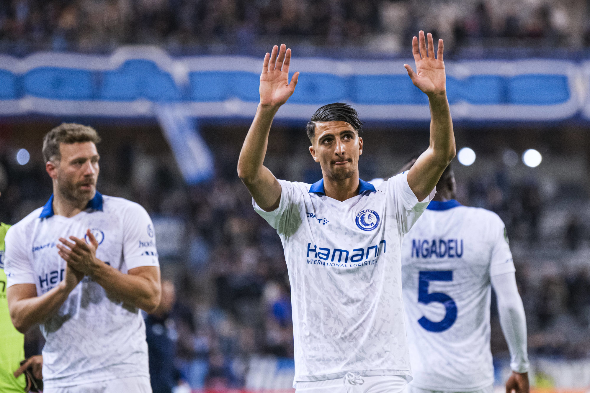 Ibrahim Salah (&agrave; droite) sous les couleurs de La Gantoise (Icon Sport)