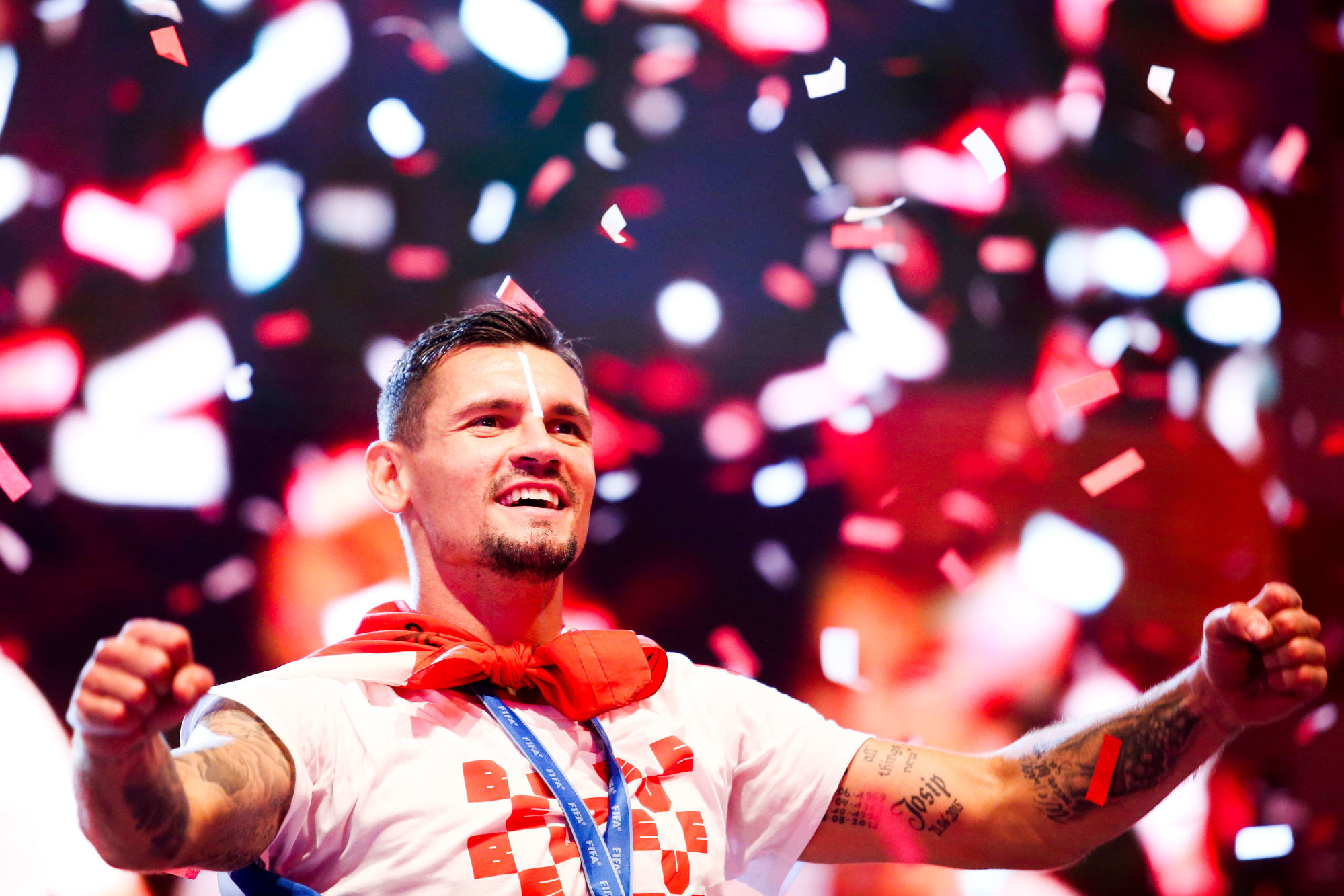 Dejan Lovren lors de son retour en Croatie, &agrave; la suite de la Coupe du monde 2018. (Icon Sport)