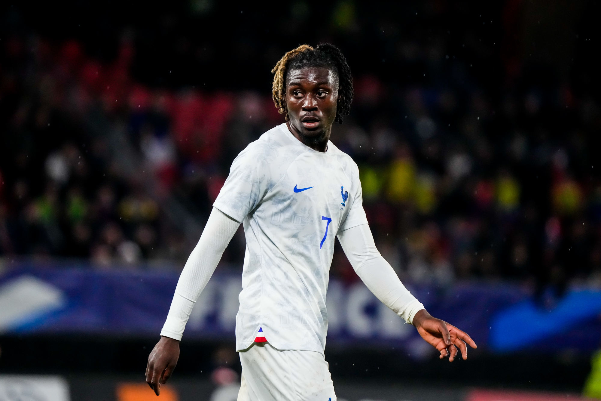 Manu Kon&eacute;, joueur du Borussia M&ouml;nchengladbach, ici sous les couleurs de l'&eacute;quipe de France Espoirs. (IconSport)