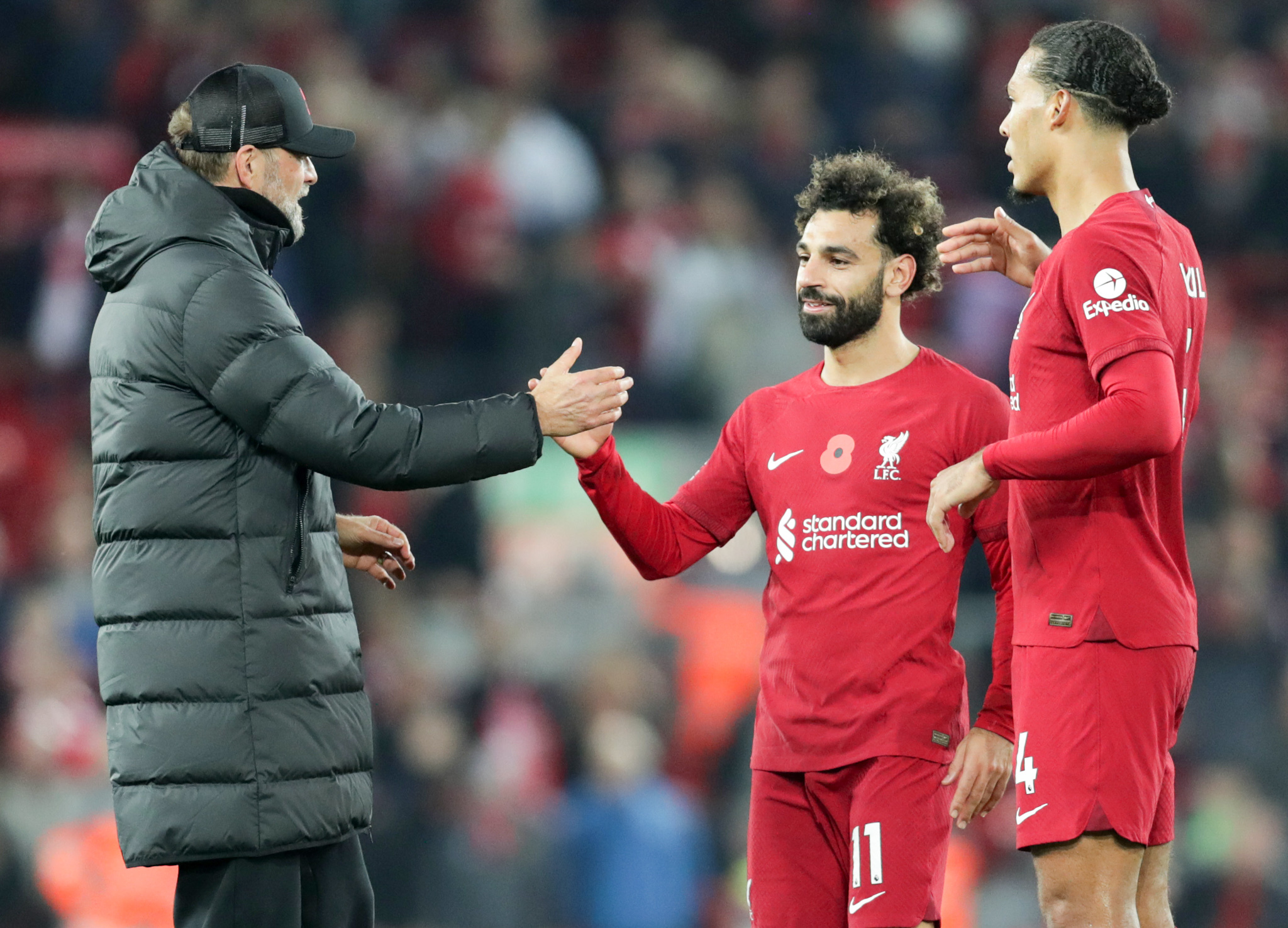 Jürgen Klopp, Mohamed Salah et Virgil van Dijk (Icon Sport) Jürgen Klopp, Mohamed Salah et Virgil van Dijk (Icon Sport)