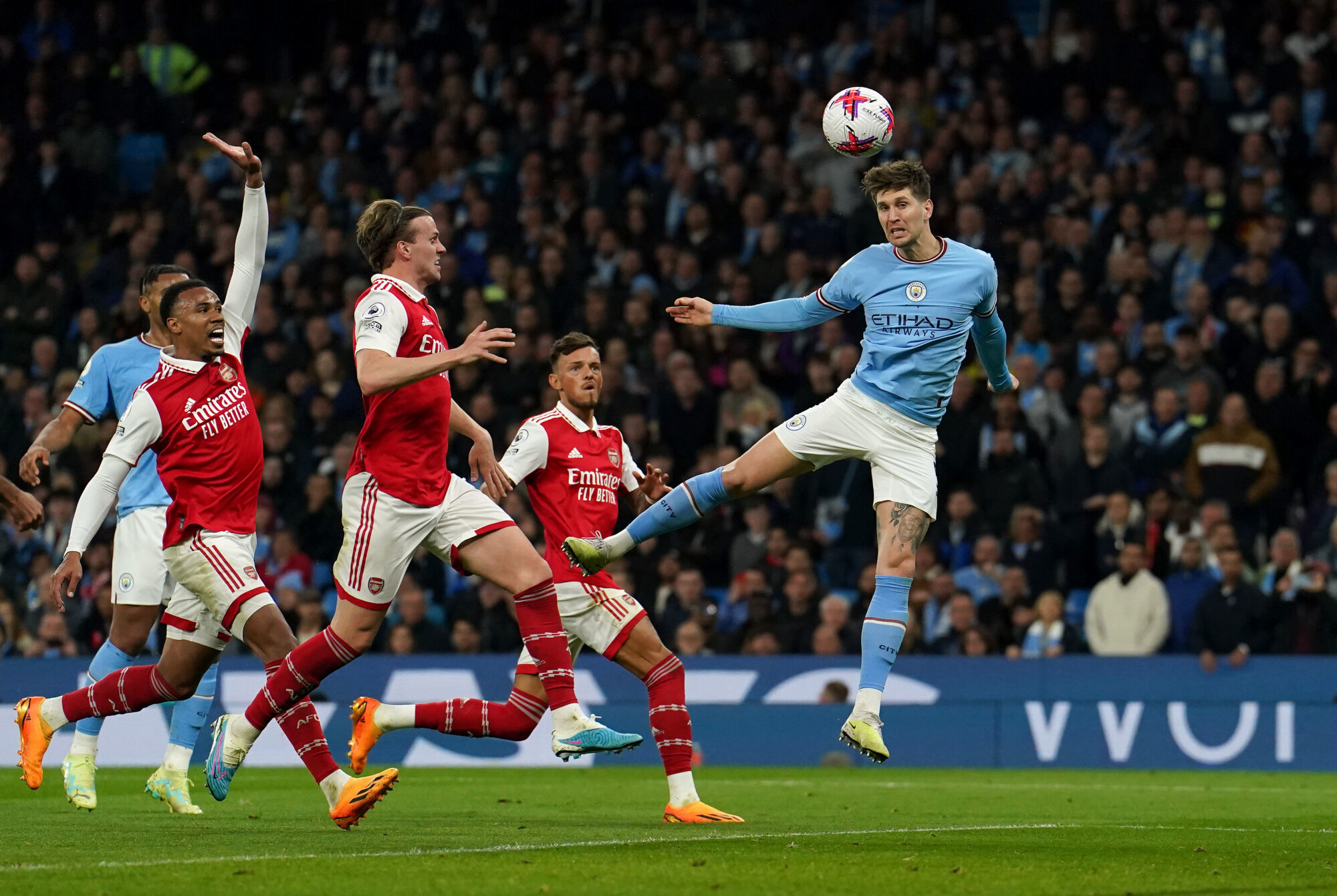 John Stones, deuxi&egrave;me buteur avec Manchestrer City contre Arsenal. (Icon Sport)