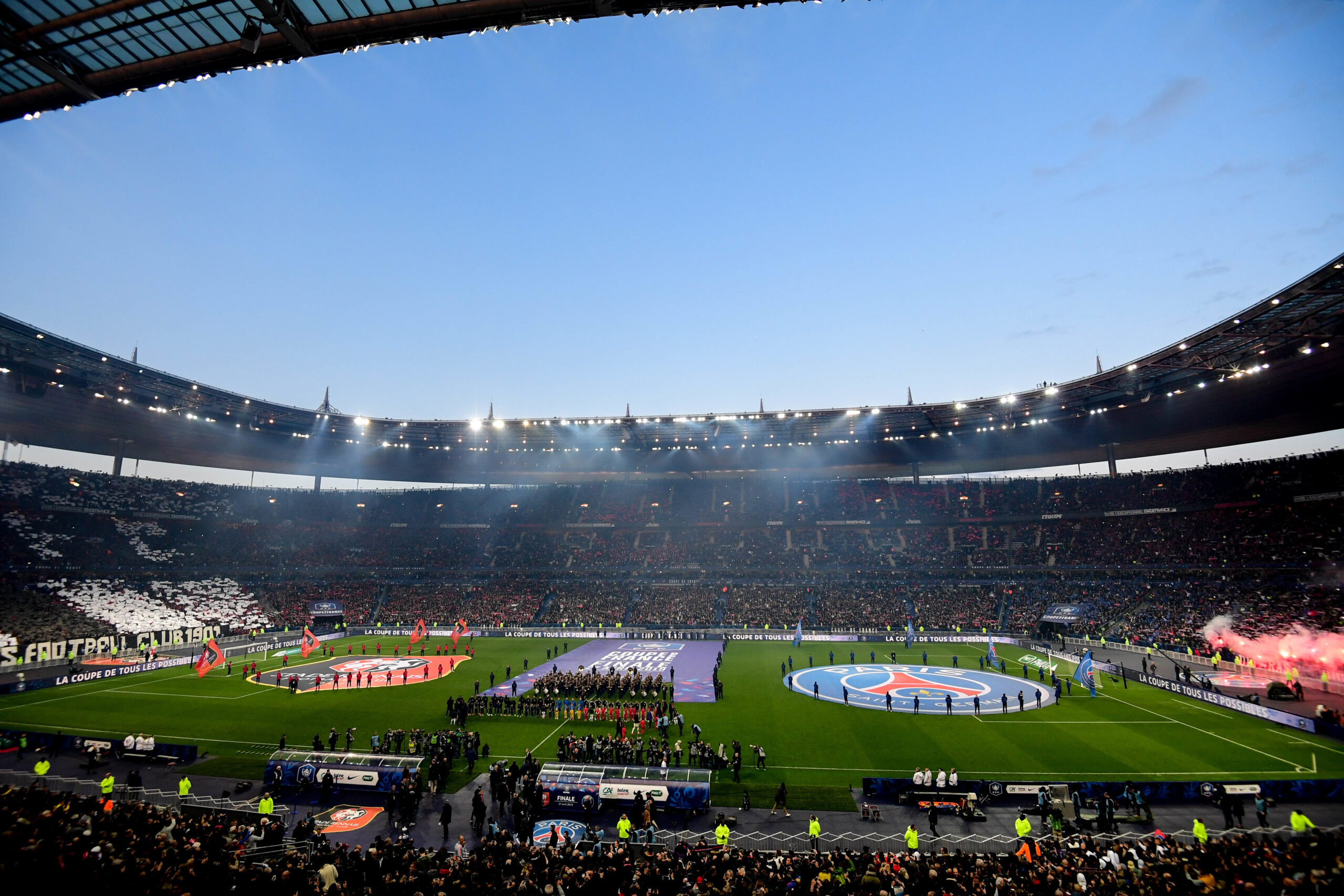 Hatem Ben Arfa et Marco Verratti durant la finale de Coupe de France, en 2019. (Icon Sport)