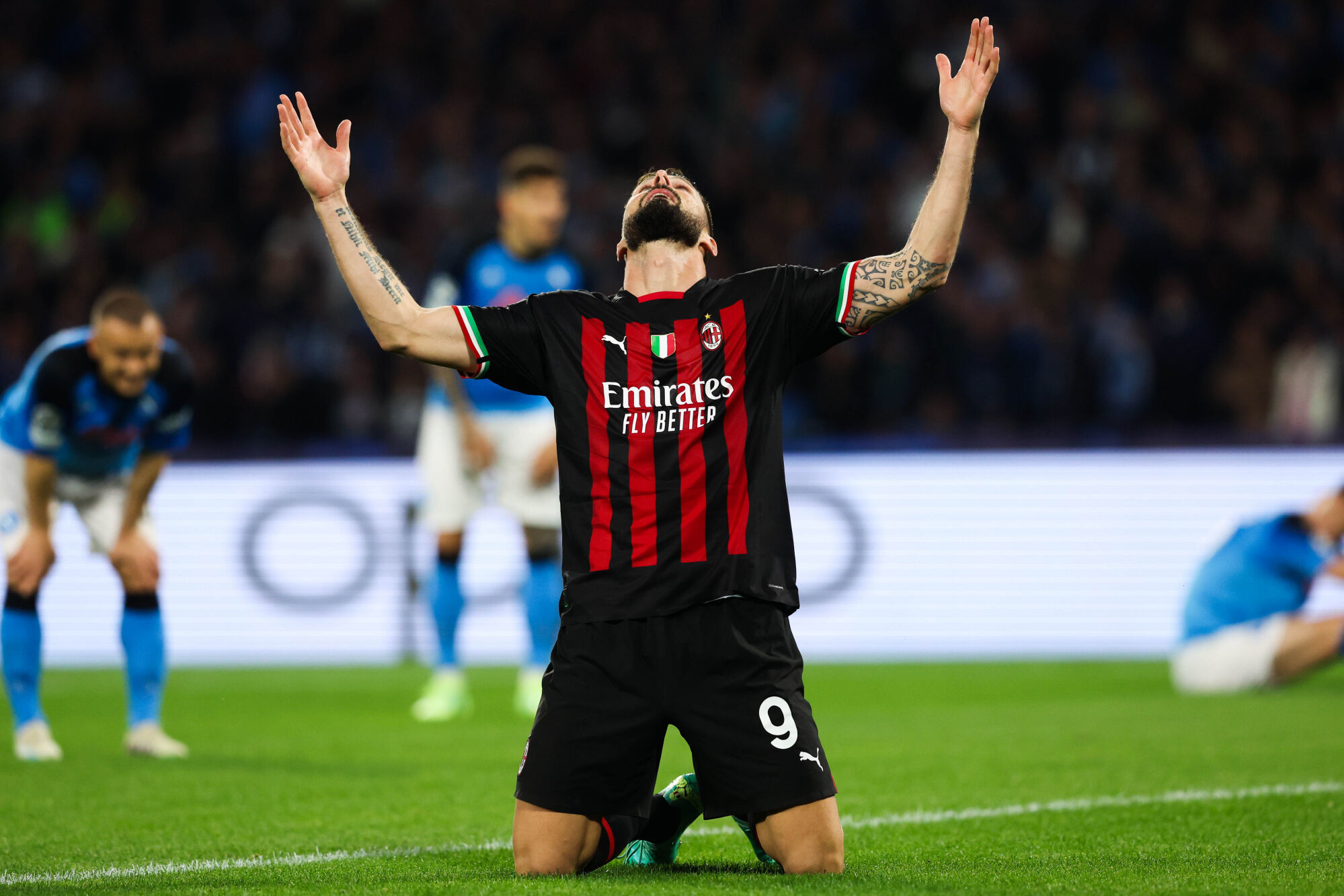Olivier Giroud, buteur avec Milan contre Naples. (IconSport) Olivier Giroud, buteur avec Milan contre Naples. (IconSport)